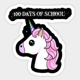 100 Days Of School Unicorn Sticker